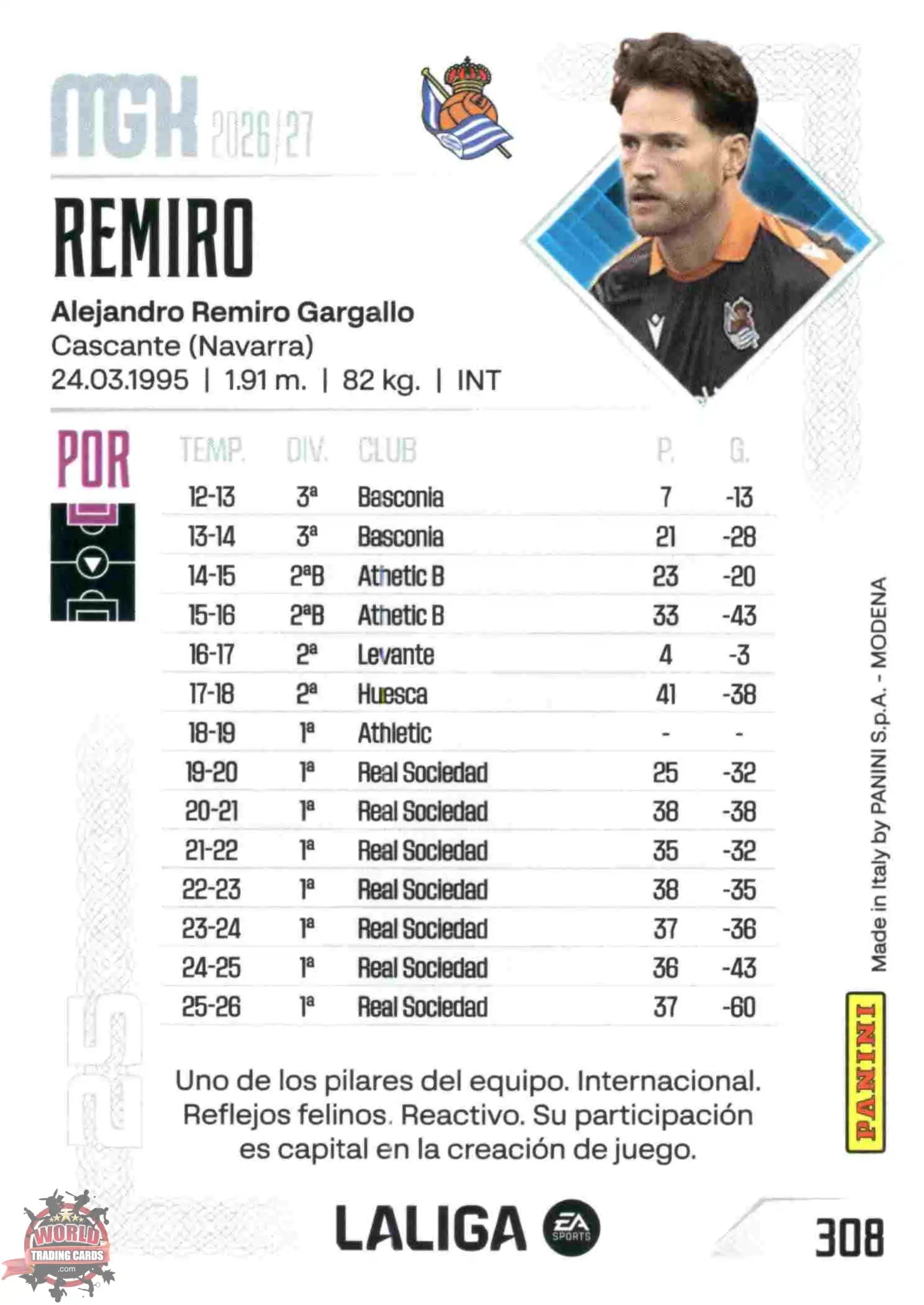 Remiro - Real Sociedad - Panini Megacracks - 2025-2026 - #308 - Basic