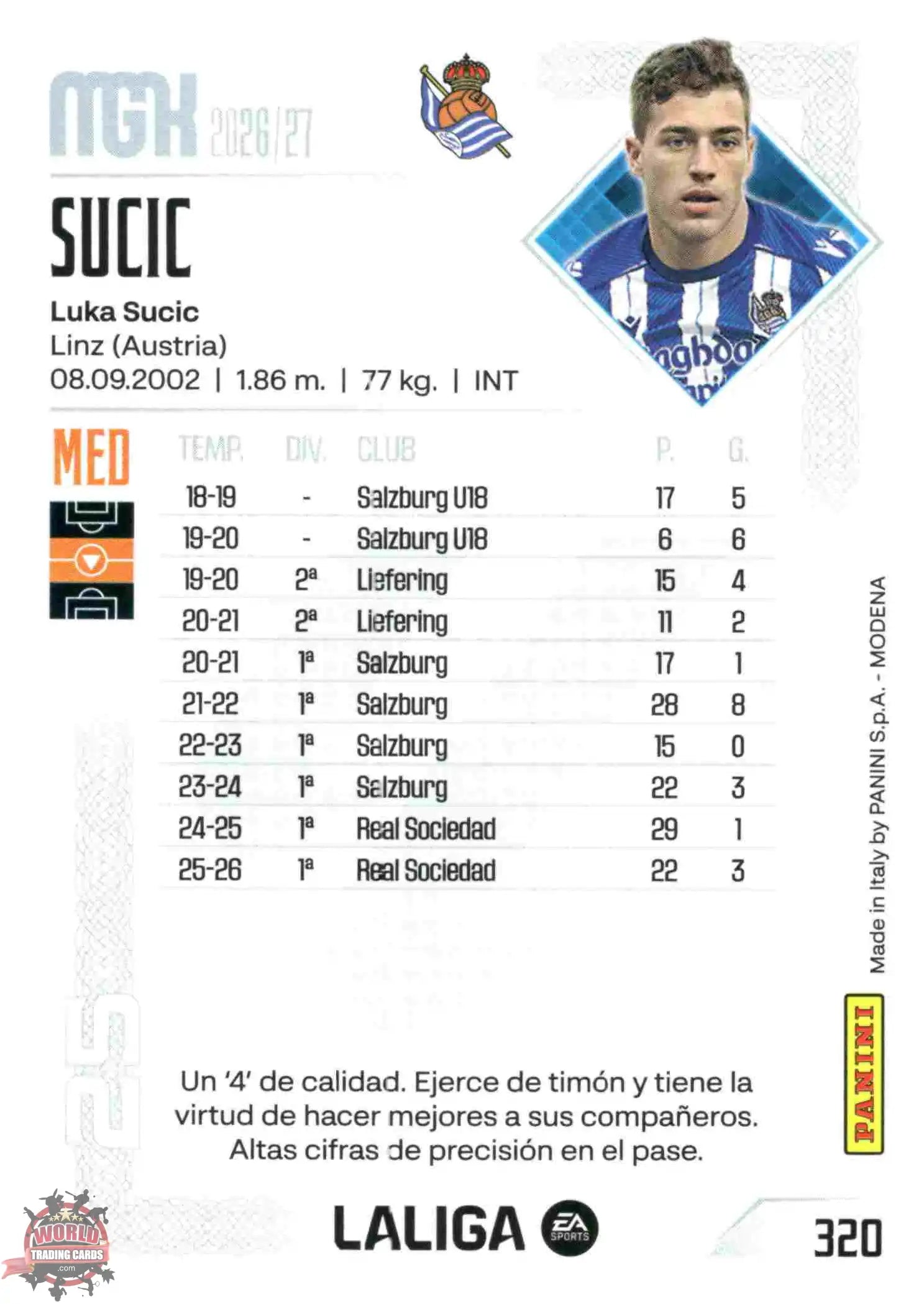 Panini | Megacracks | 2026-2027 | #320 | Sucic | Real Sociedad | Basico