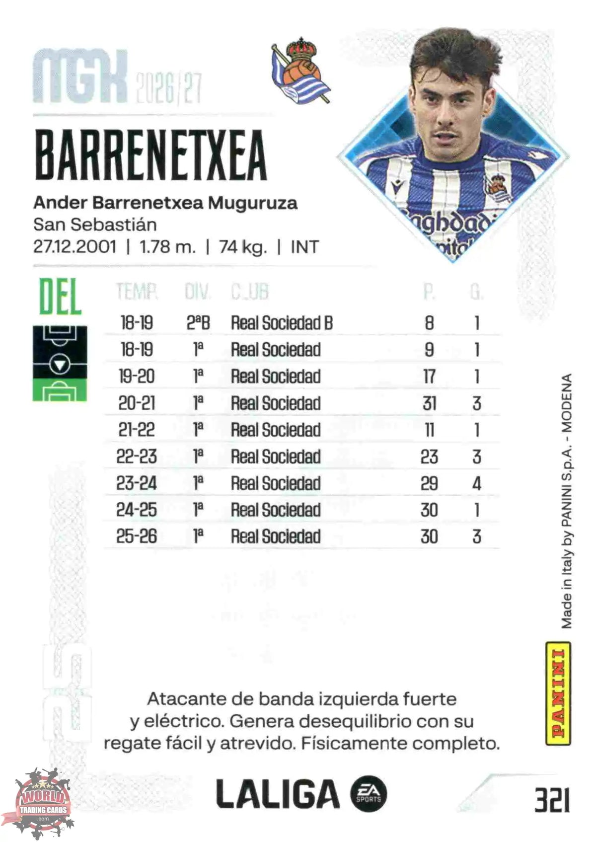 Barrenetxea - Real Sociedad - Panini Megacracks - 2025-2026 - #321 - Base
