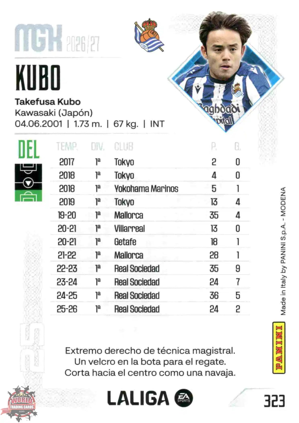 Panini | Megacracks | 2026-2027 | #323 | Kubo | Real Sociedad | Basico