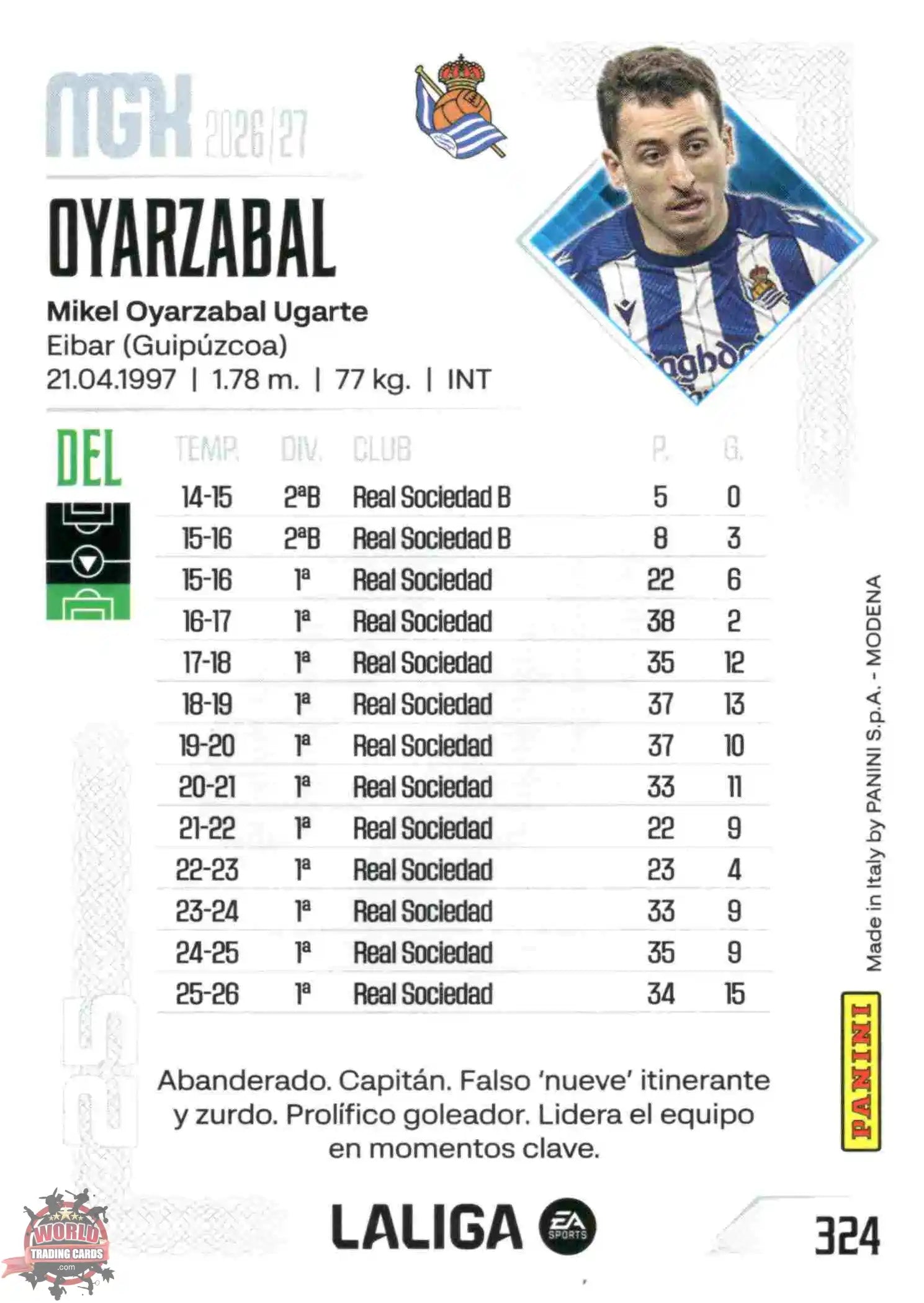 Panini | Megacracks | 2026-2027 | #324 | Oyarzabal | Real Sociedad | Basico