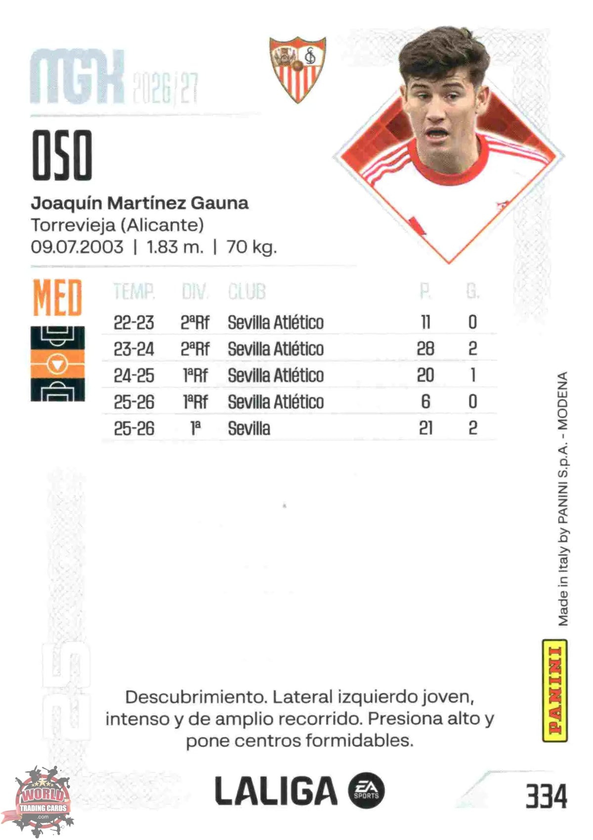 Panini | Megacracks | 2026-2027 | #334 | Oso | Sevilla FC | Basico