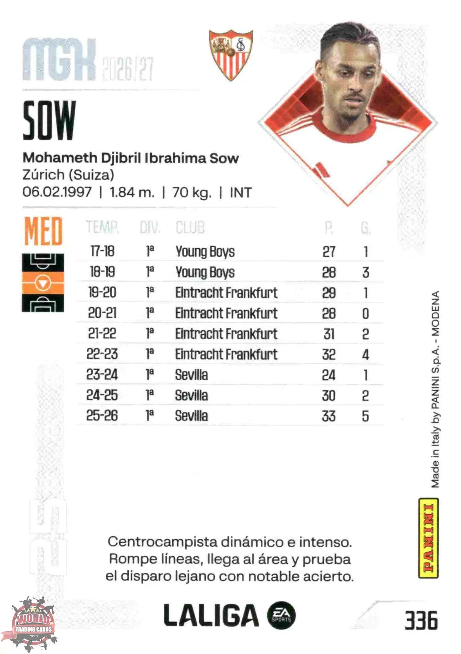 Panini | Megacracks | 2026-2027 | #336 | Sow | Sevilla FC | Basico