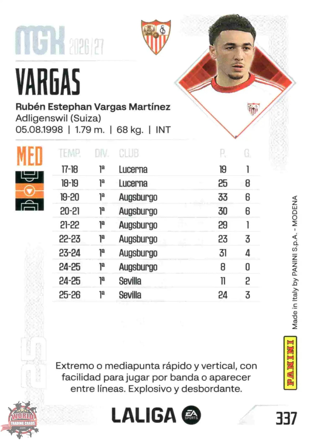 Panini | Megacracks | 2026-2027 | #337 | Vargas | Sevilla FC | Basico