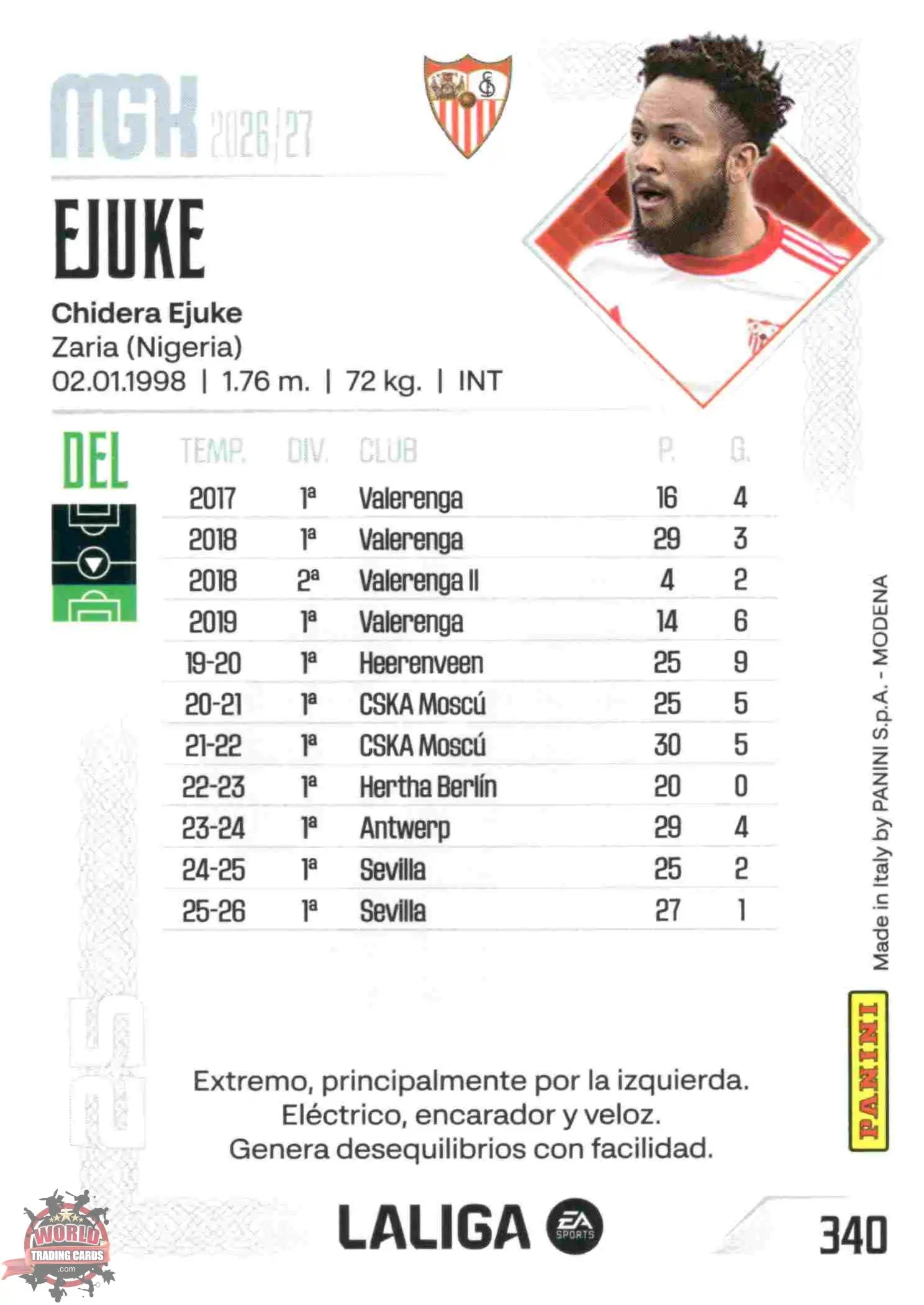 Panini | Megacracks | 2026-2027 | #340 | Ejuke | Sevilla FC | Basico