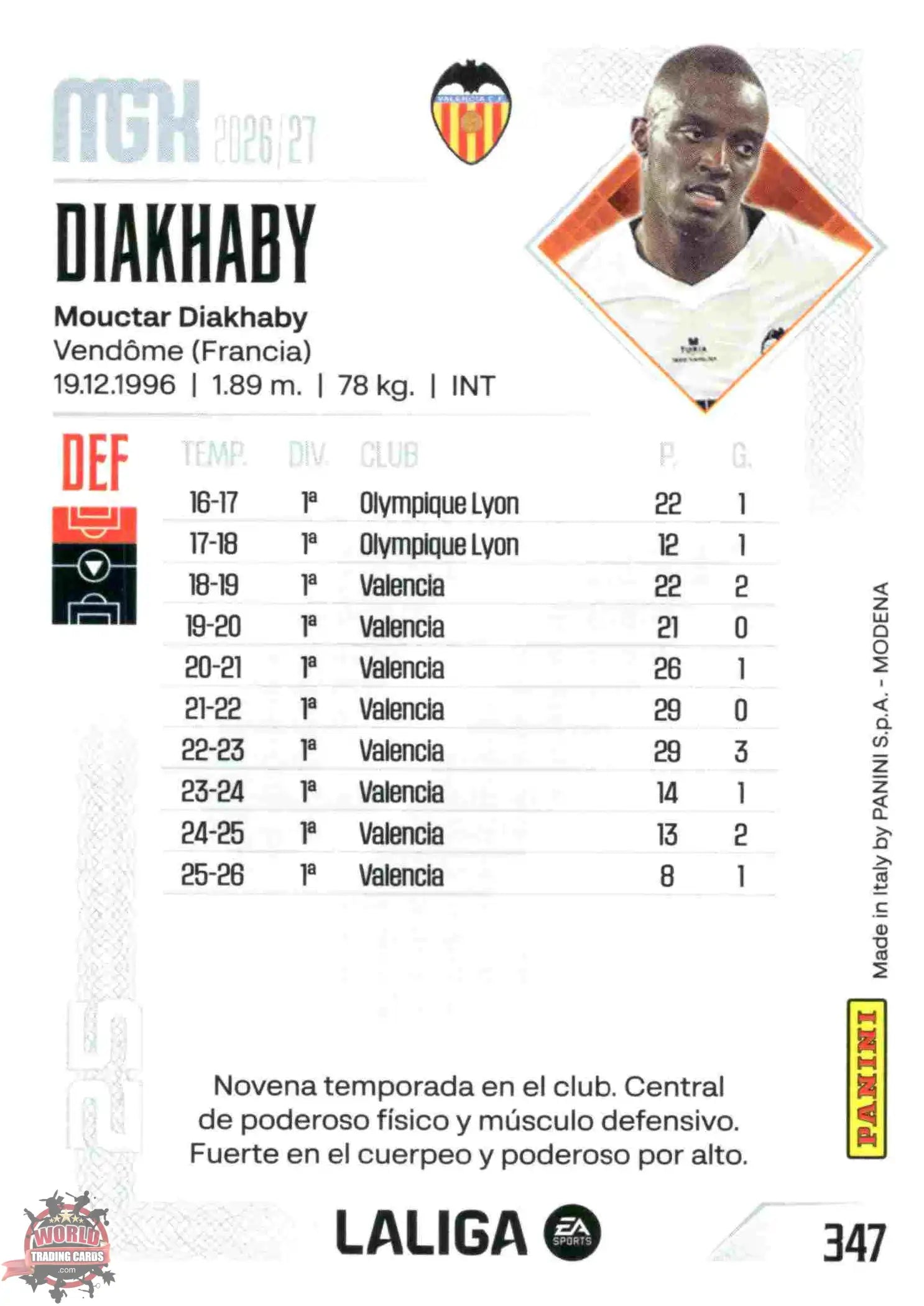 Panini | Megacracks | 2026-2027 | #347 | Diakhaby | Valencia CF | Basico