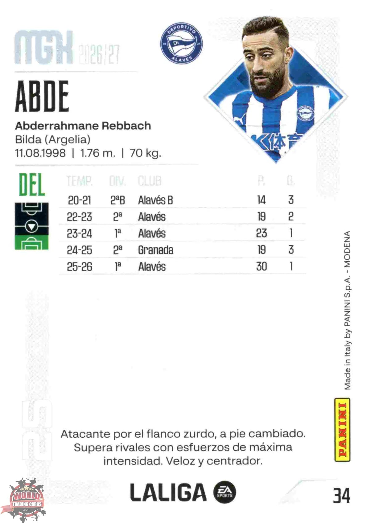 Panini | Megacracks | 2026-2027 | #034 | Abde | Deportivo Alavés | Basico