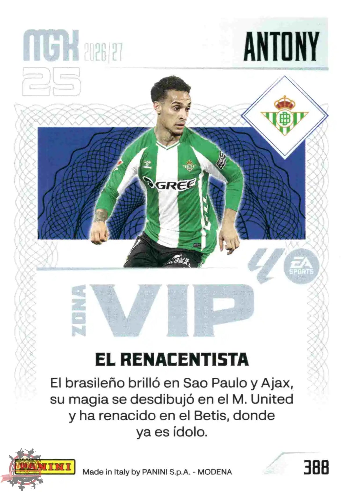 Panini | Megacracks | 2026-2027 | #388 | Antony | Real Betis | Zona Vip