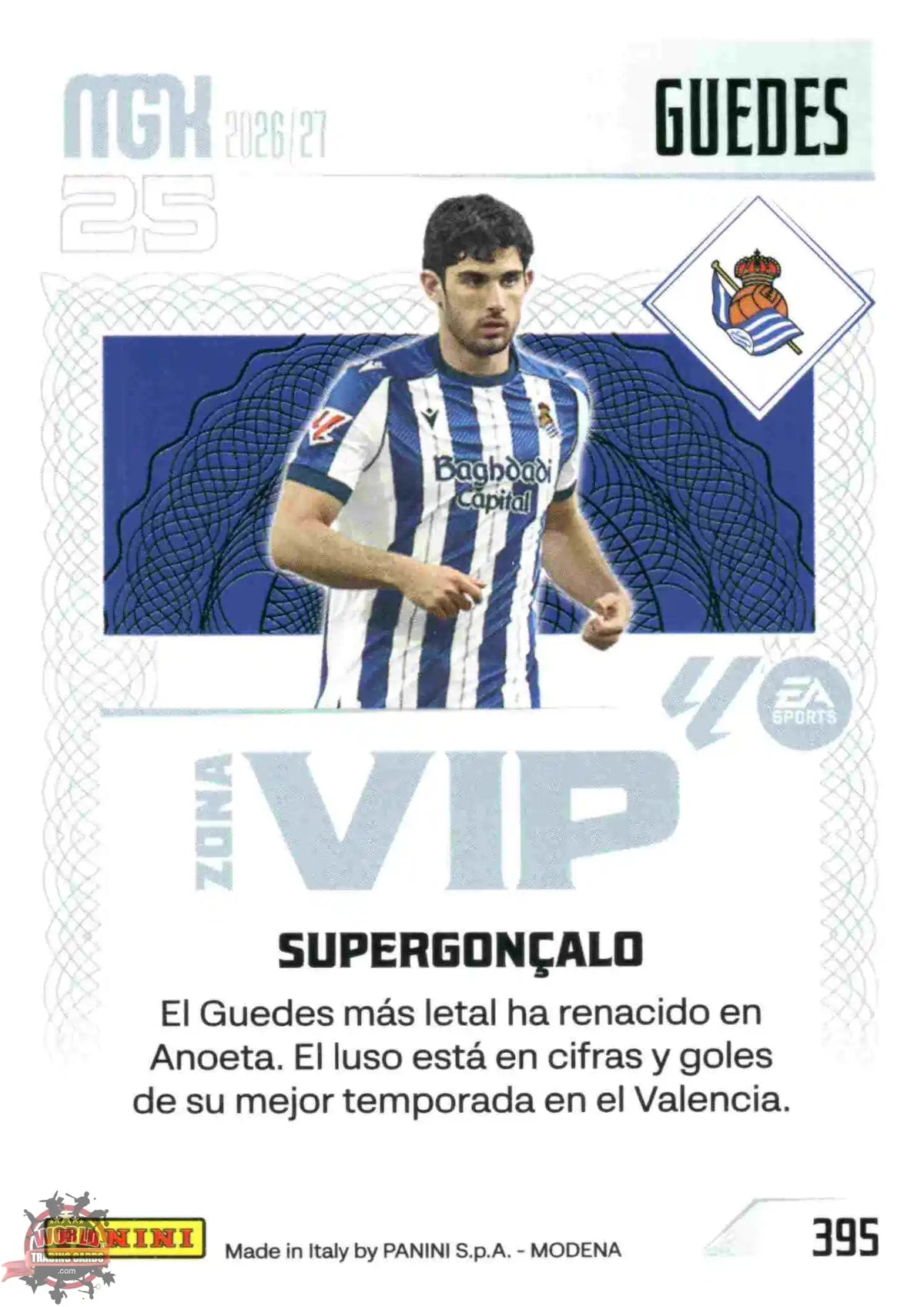 Panini | Megacracks | 2026-2027 | #395 | Guedes | Real Sociedad | Zona Vip