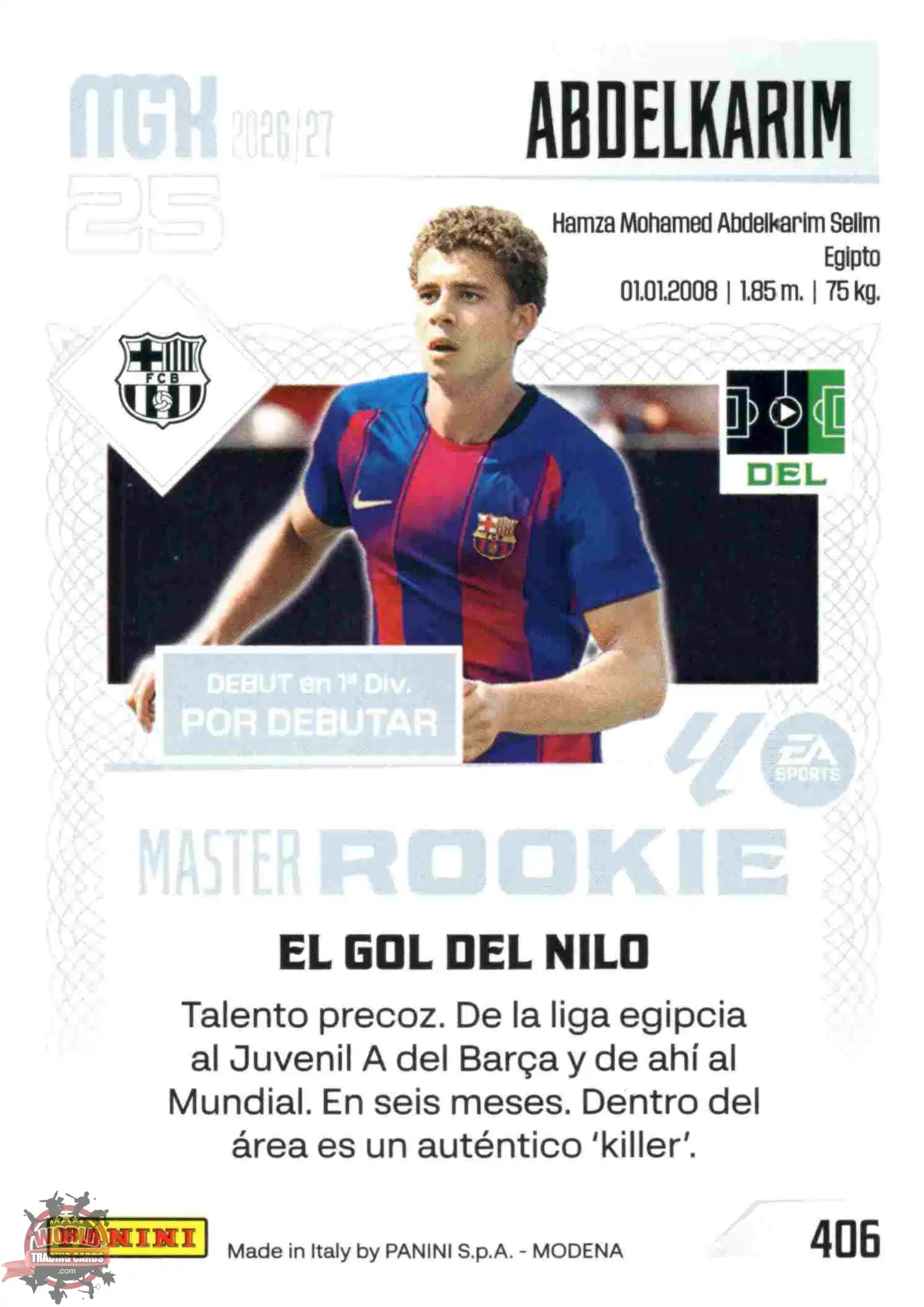 Panini | Megacracks | 2026-2027 | #406 | Abdelkarim | FC Barcelona | Master Rookie
