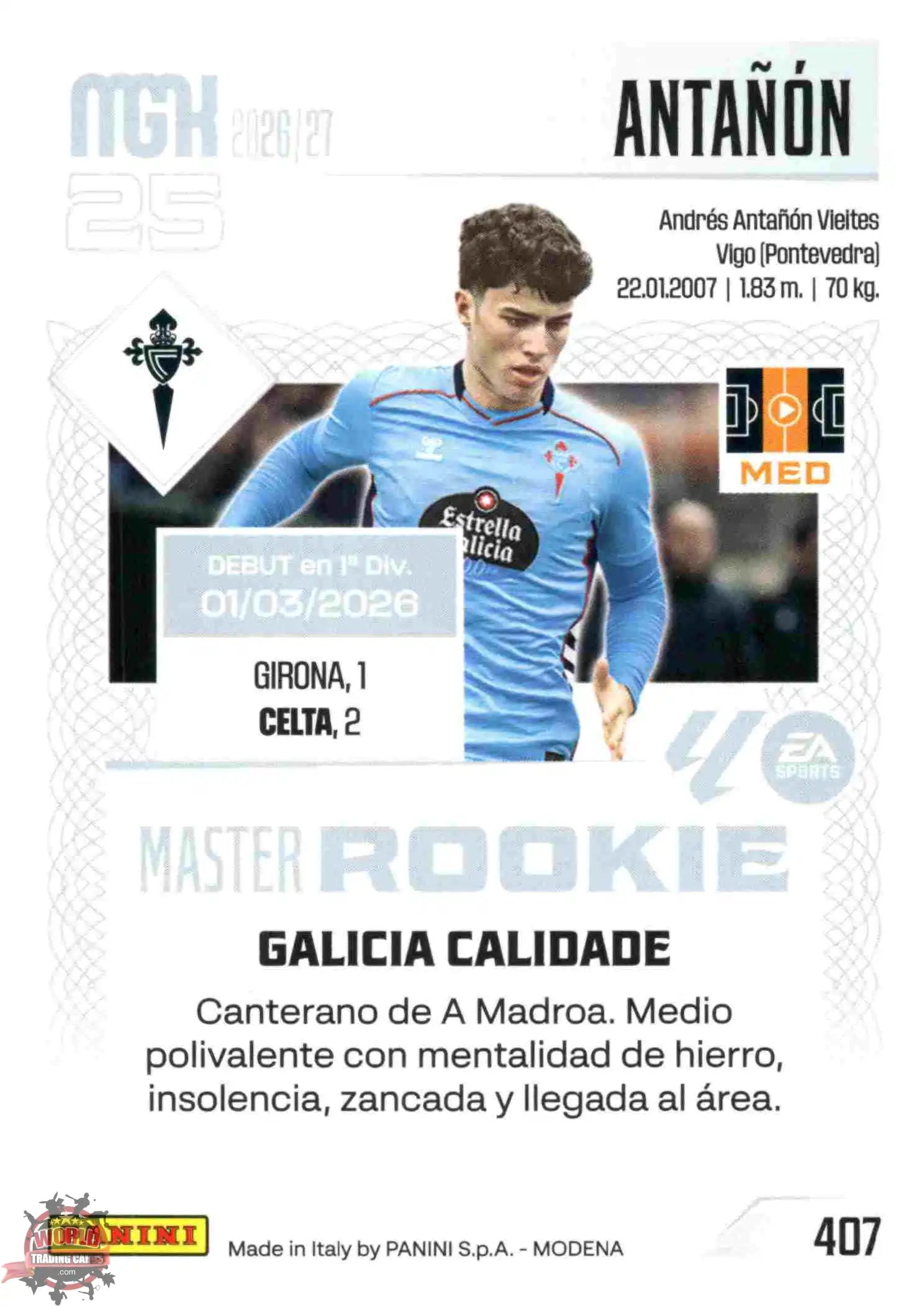 Panini | Megacracks | 2026-2027 | #407 | Antañón | RC Celta | Master Rookie