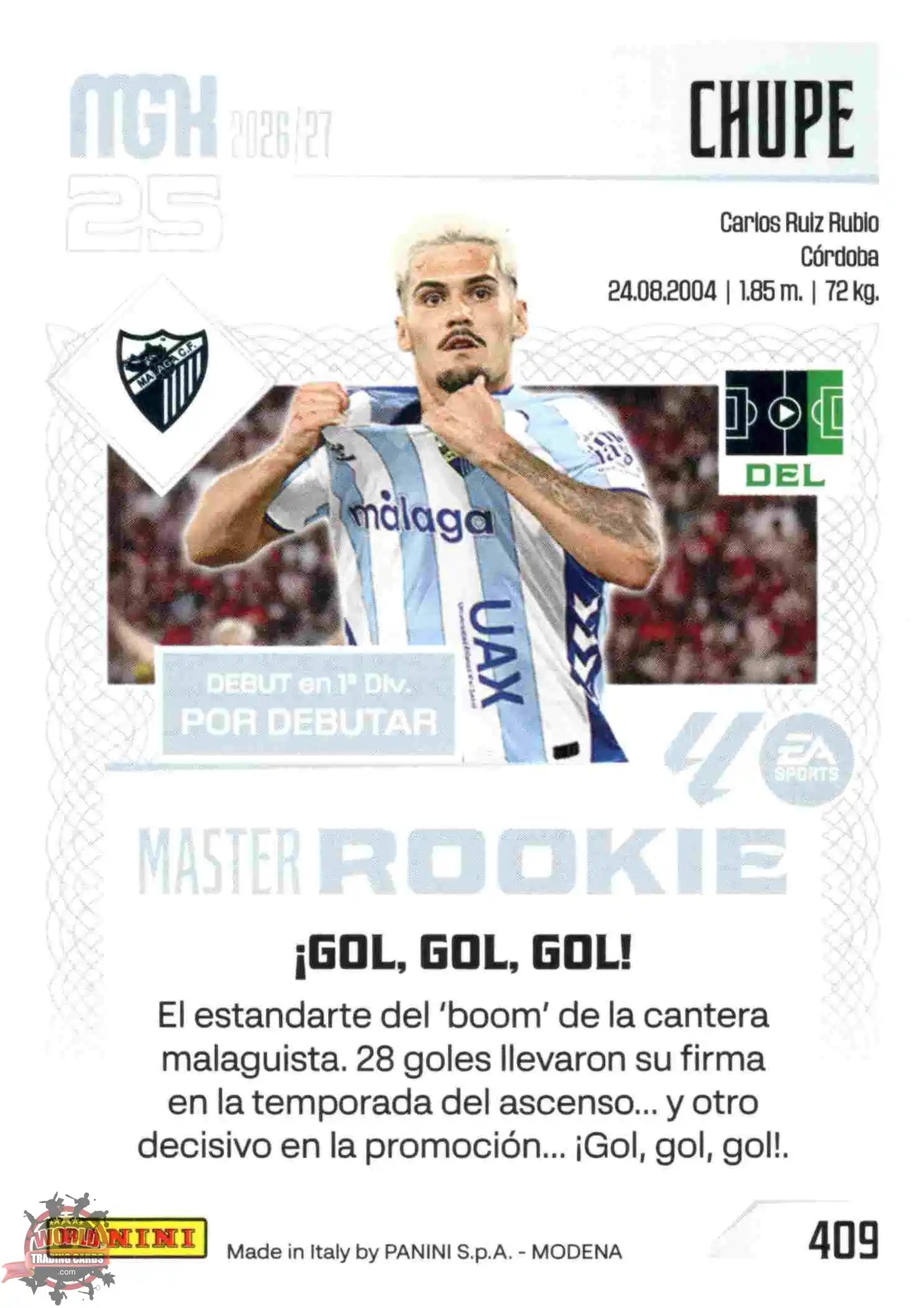 Panini | Megacracks | 2026-2027 | #409 | Chupe | Málaga CF | Master Rookie