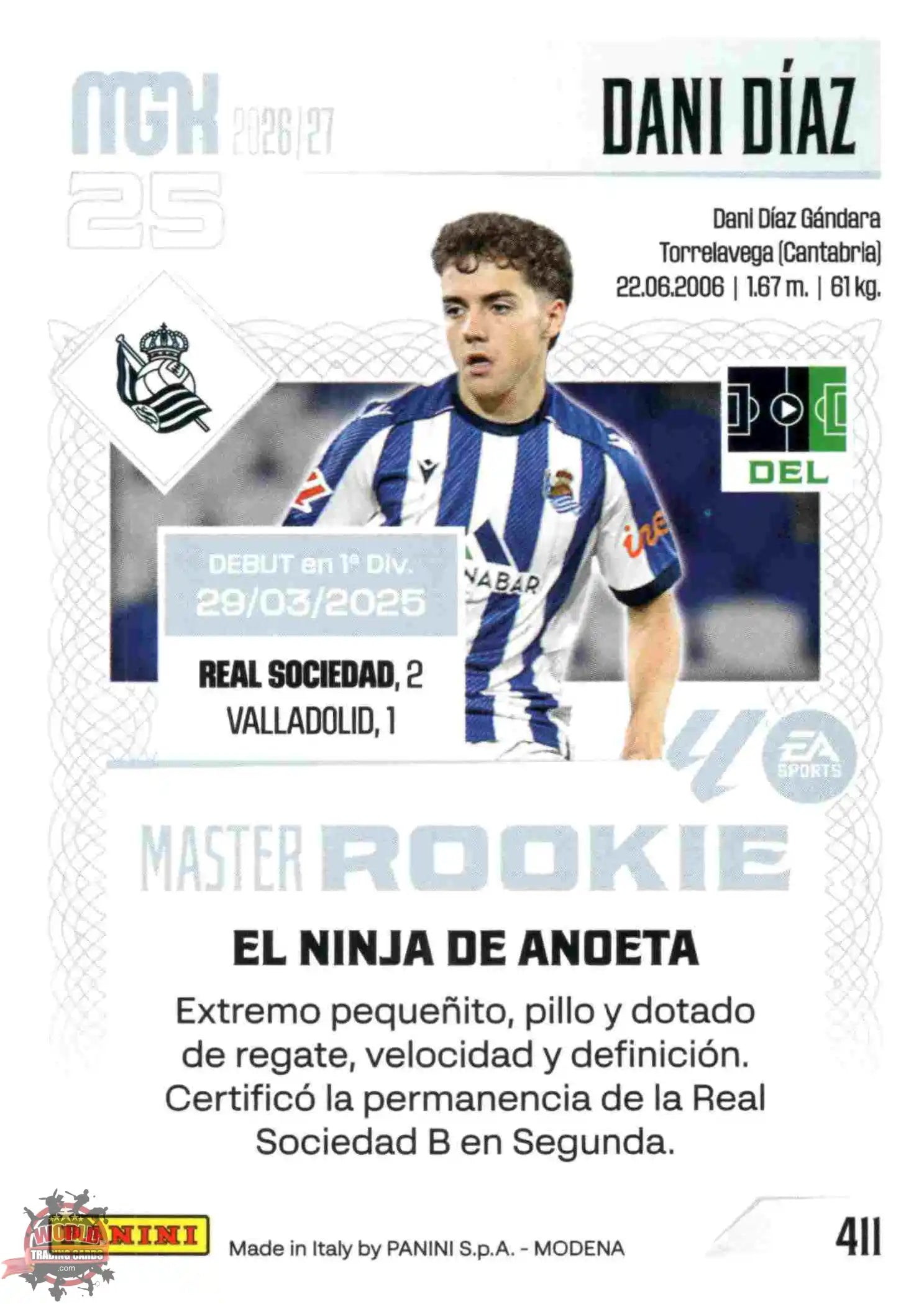 Panini | Megacracks | 2026-2027 | #411 | Dani Díaz | Real Sociedad | Master Rookie