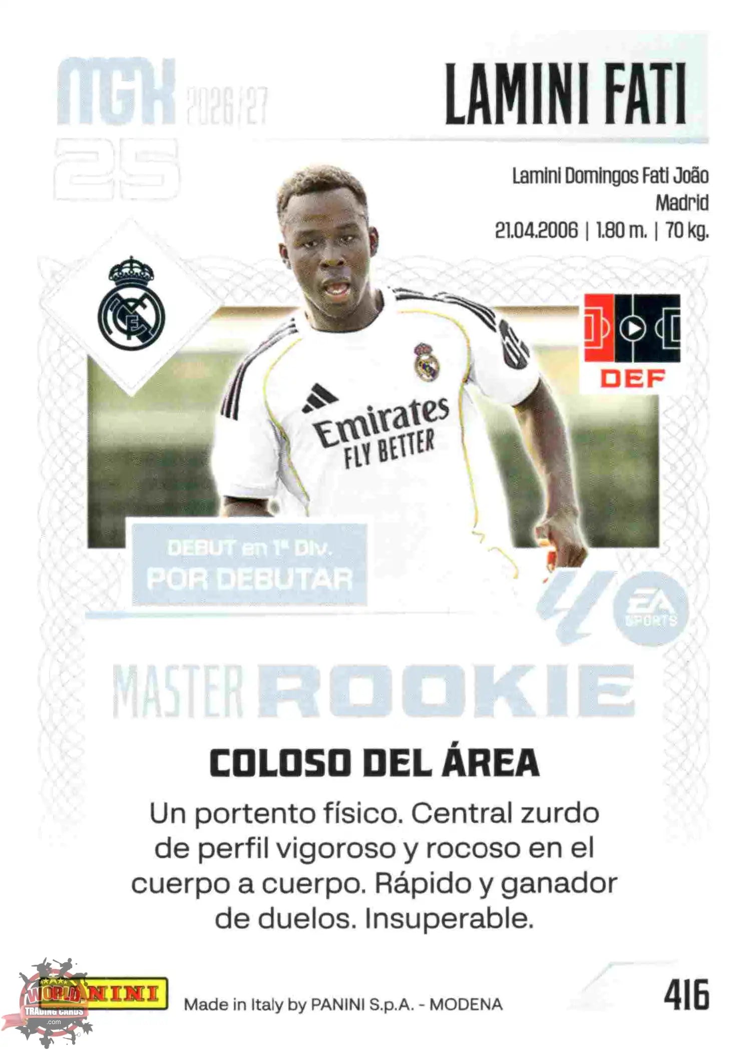 Panini | Megacracks | 2026-2027 | #416 | Lamini Fati | Real Madrid | Master Rookie