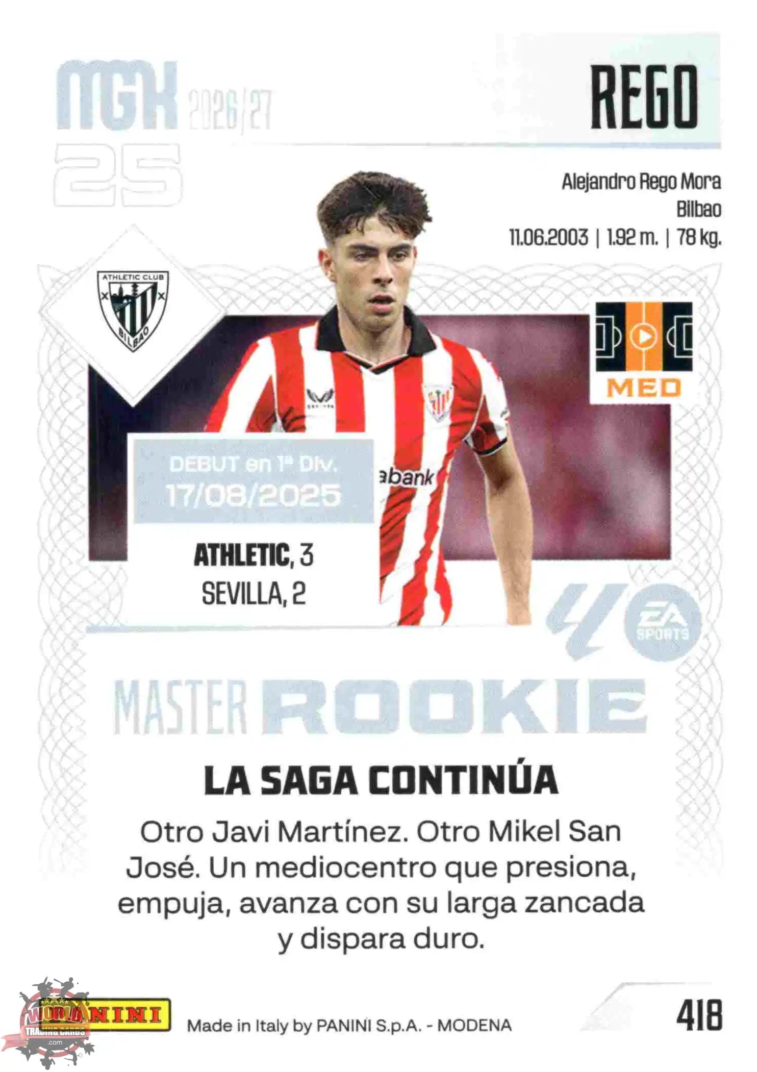 Panini | Megacracks | 2026-2027 | #418 | Rego | Athletic Club | Master Rookie