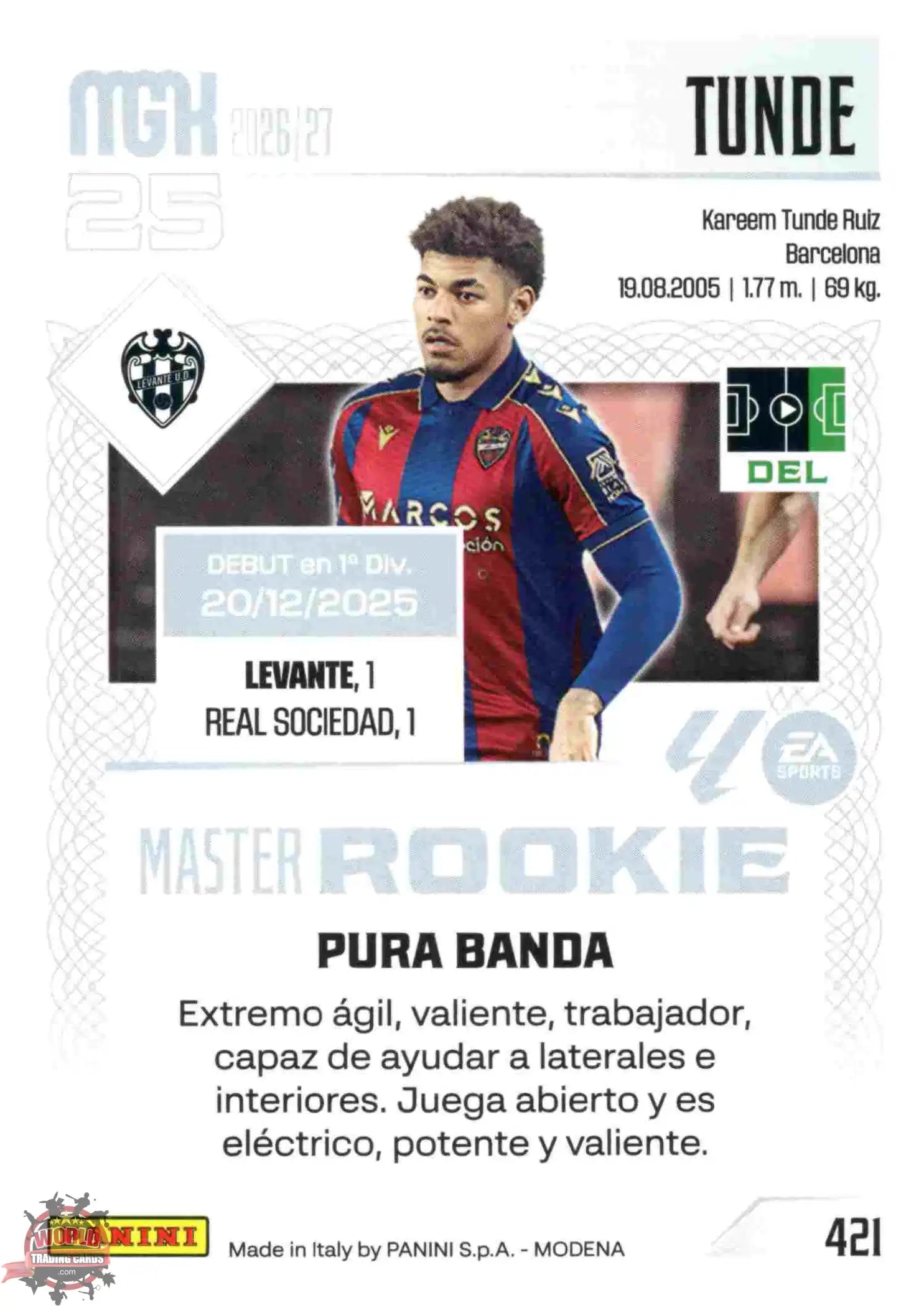 Panini | Megacracks | 2026-2027 | #421 | Tunde | UD Levante | Master Rookie