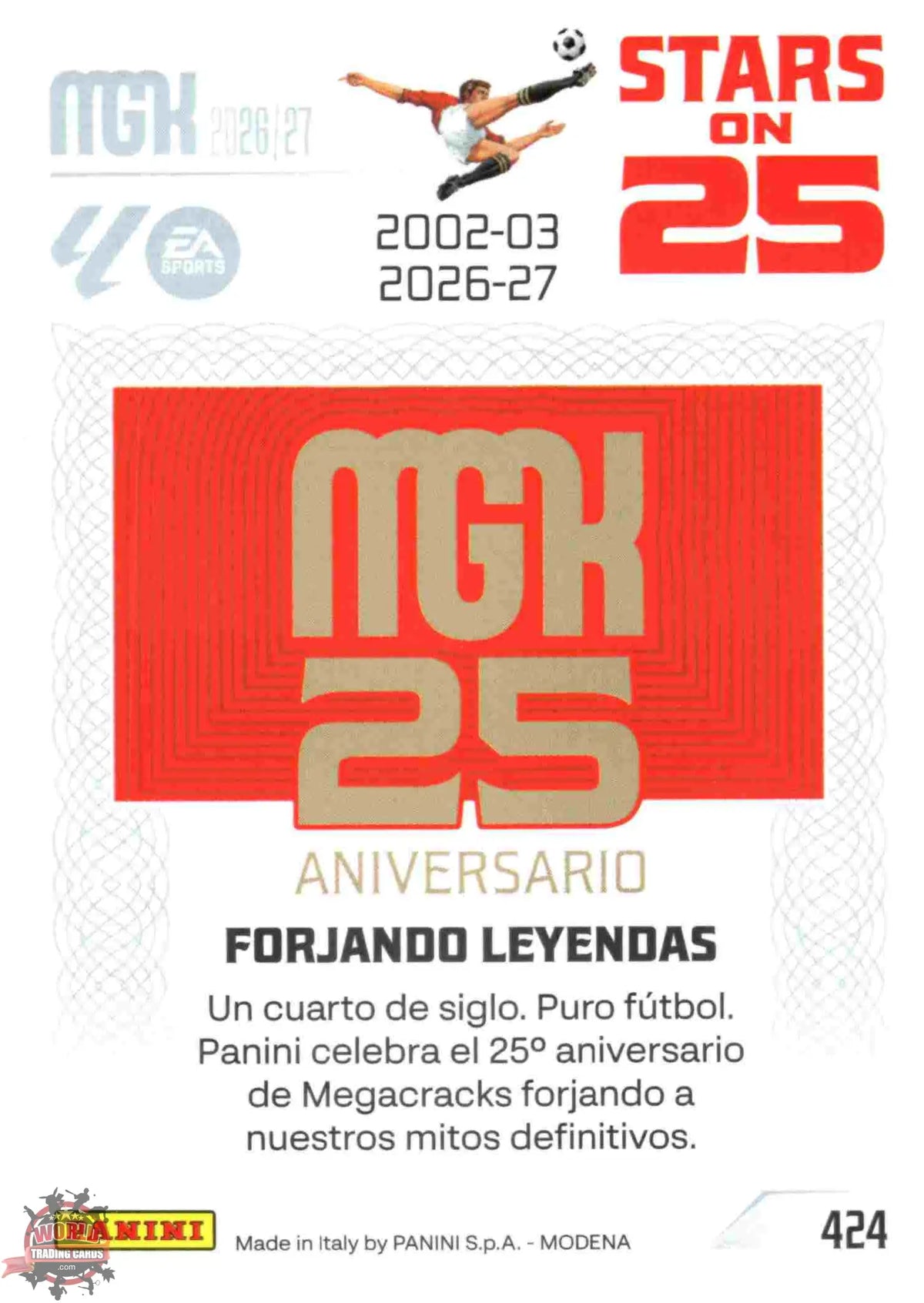 Panini | Megacracks | 2026-2027 | #424 | MGK 25 Aniversario | Stars on 25