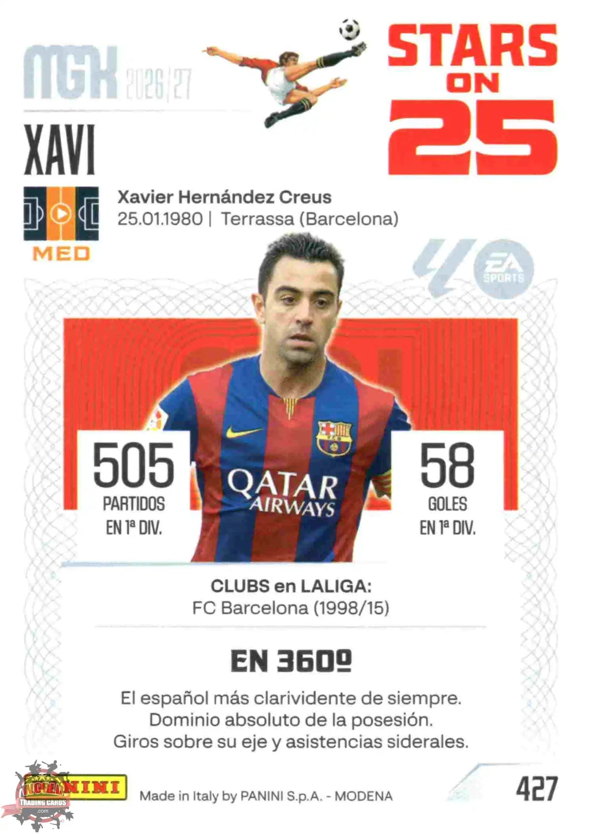 Panini | Megacracks | 2026-2027 | #427 | Xavi | FC Barcelona | Stars on 25