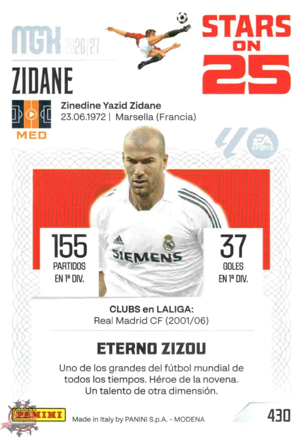 Panini | Megacracks | 2026-2027 | #430 | Zidane | Real Madrid | Stars on 25