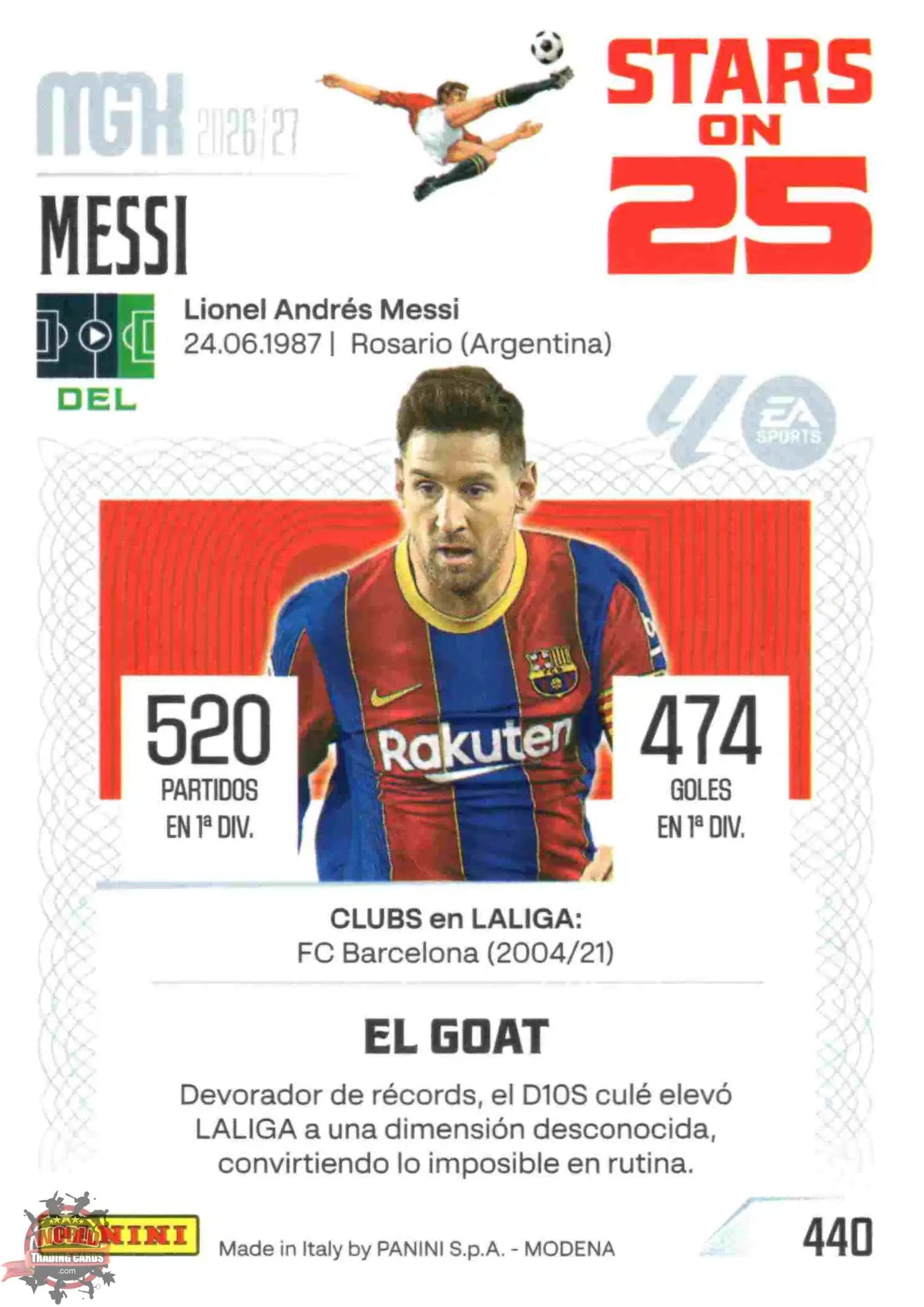 Panini | Megacracks | 2026-2027 | #440 | Messi | FC Barcelona | Stars on 25