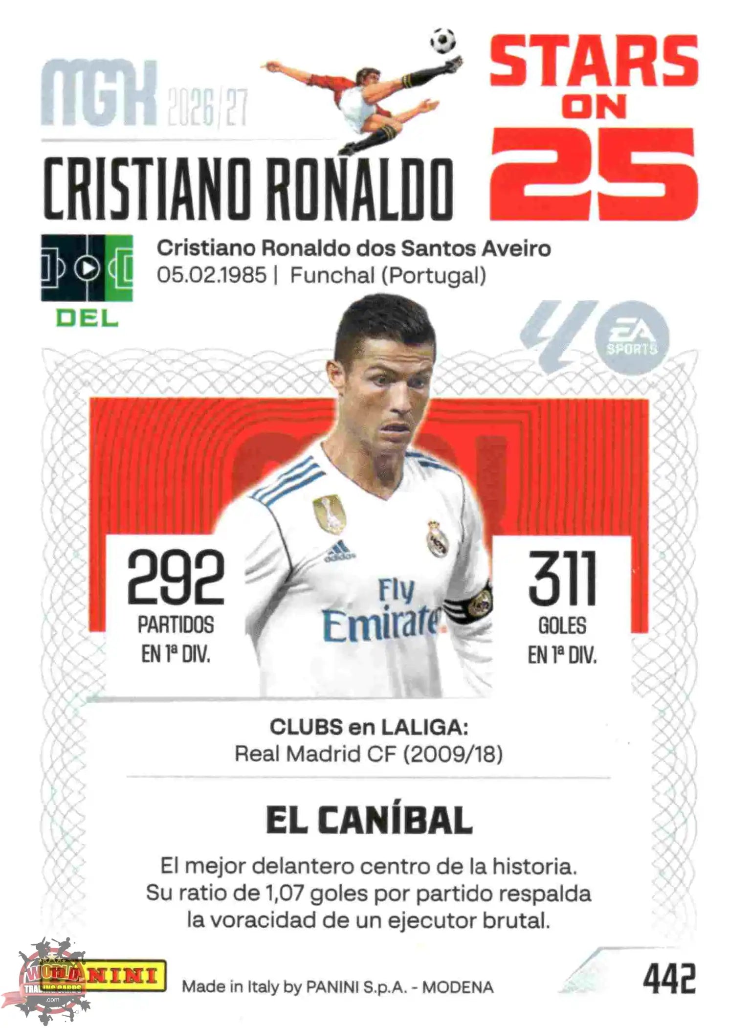 Panini | Megacracks | 2026-2027 | #442 | Cristiano Ronaldo | Real Madrid | Stars on 25