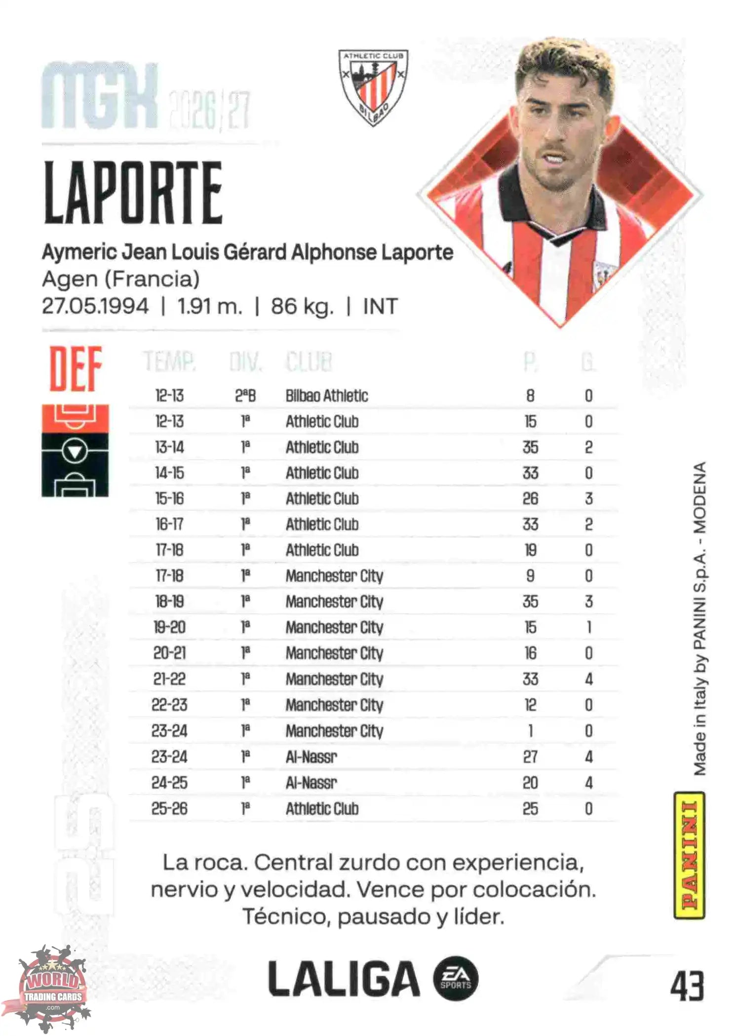 Panini | Megacracks | 2026-2027 | #043 | Laporte | Athletic Club | Basico