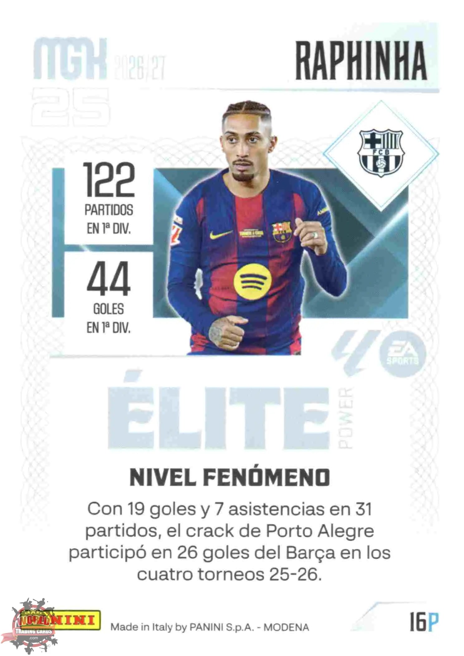 Panini | Megacracks | 2026-2027 | #016P | Raphinha | FC Barcelona | Elite Power
