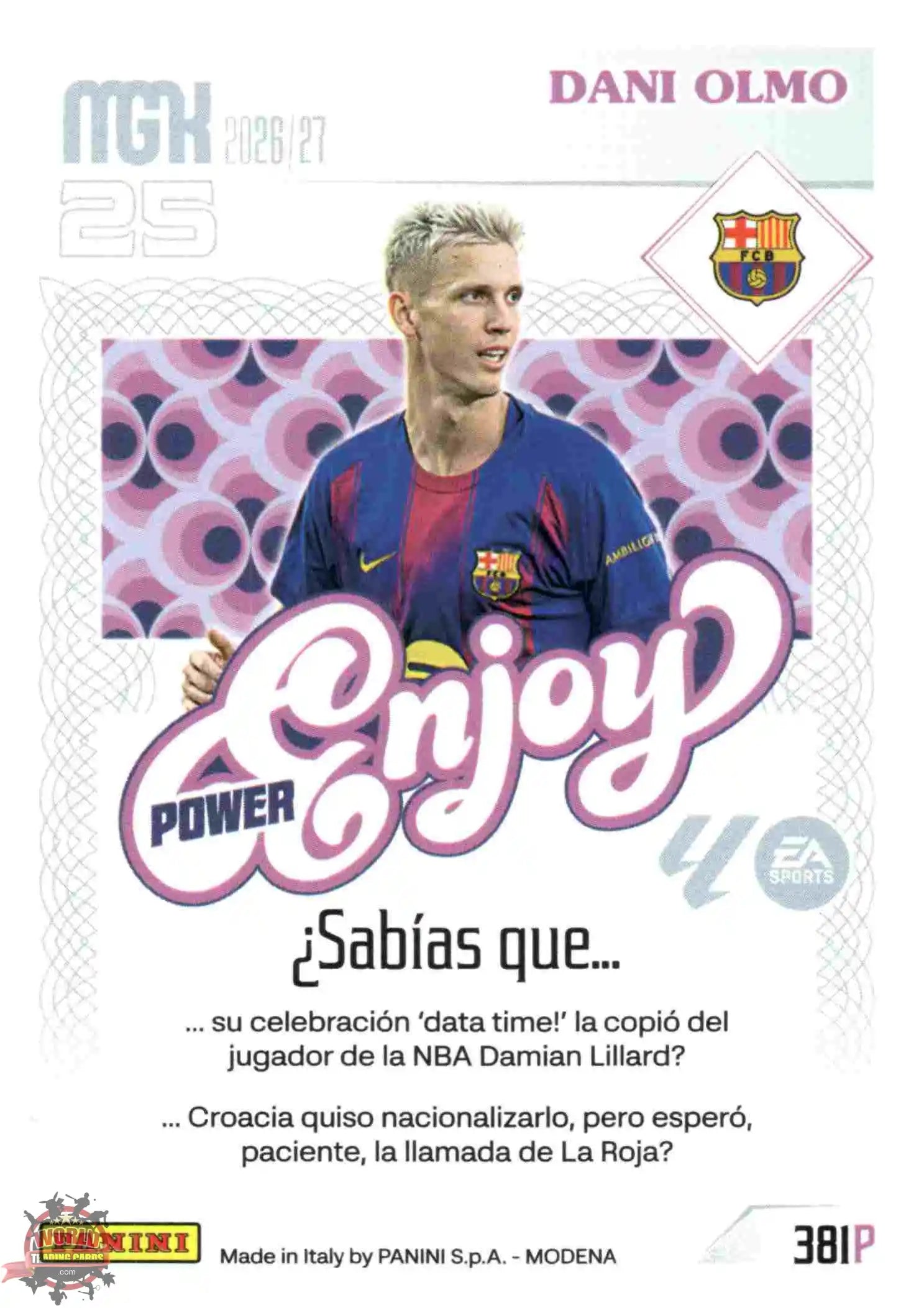 Panini | Megacracks | 2026-2027 | #381P | Dani Olmo | FC Barcelona | Enjoy Power