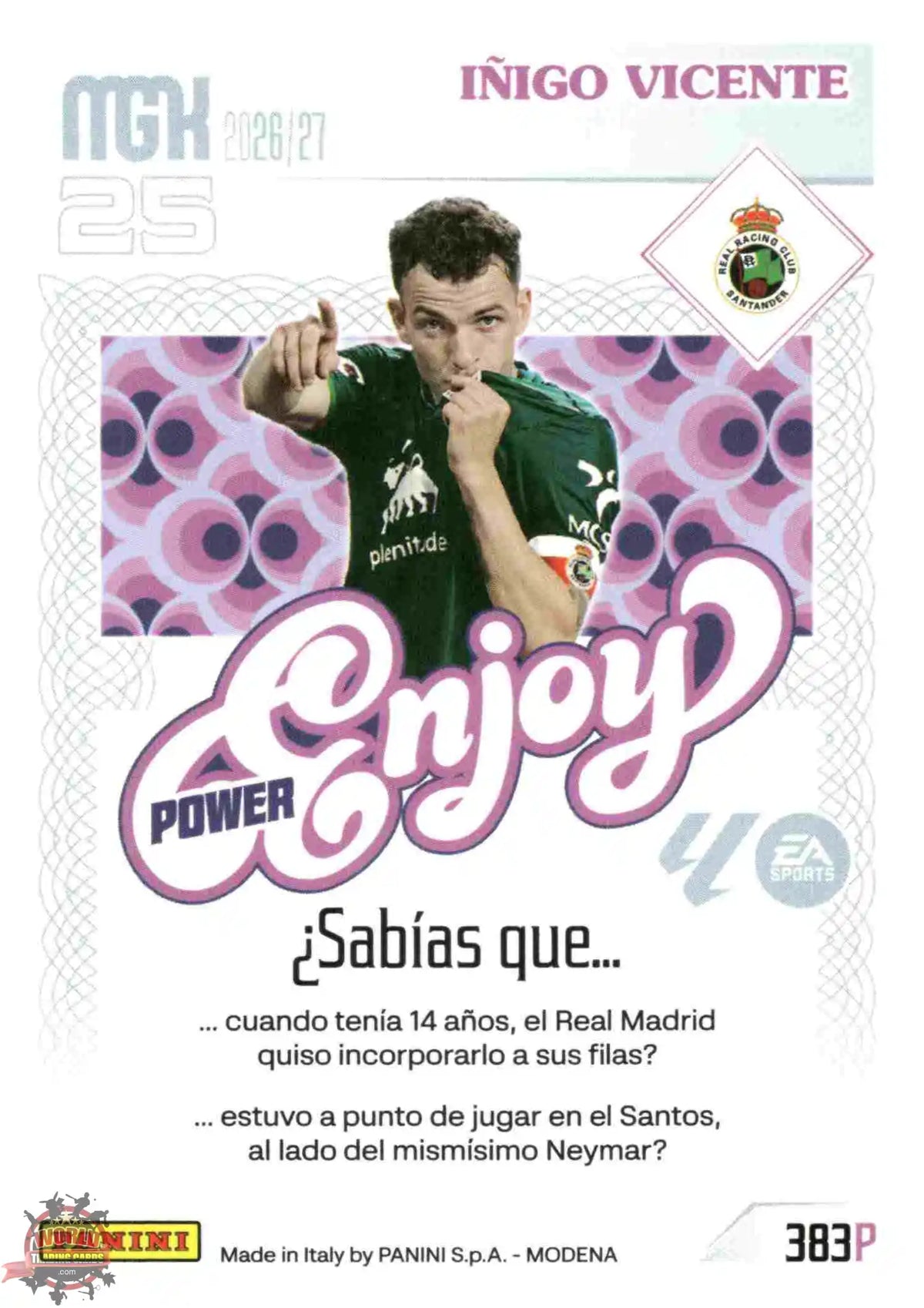 Panini | Megacracks | 2026-2027 | #383P | Ínigo Vicente | Real Racing Club | Enjoy Power