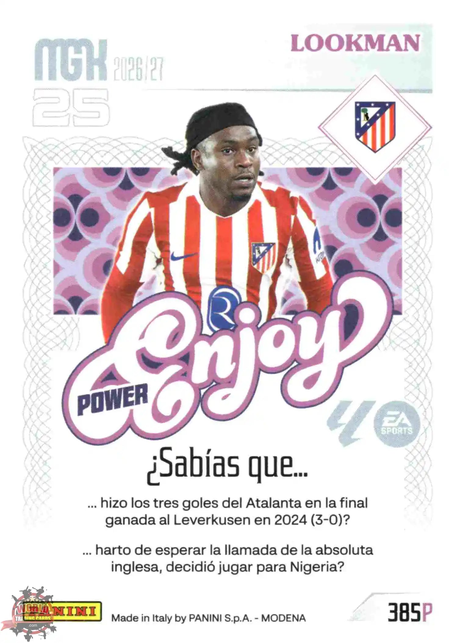 Panini | Megacracks | 2026-2027 | #385P | Lookman | Atlético de Madrid | Enjoy Power