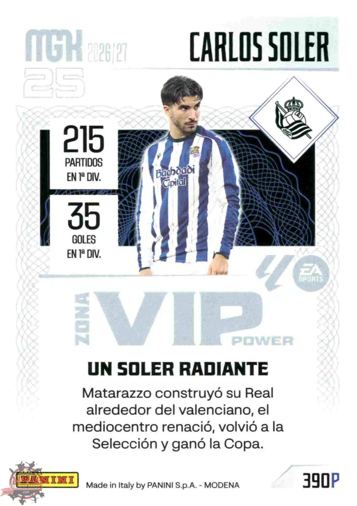 Panini | Megacracks | 2026-2027 | #390P | Carlos Soler | Real Sociedad | Zona Vip Power