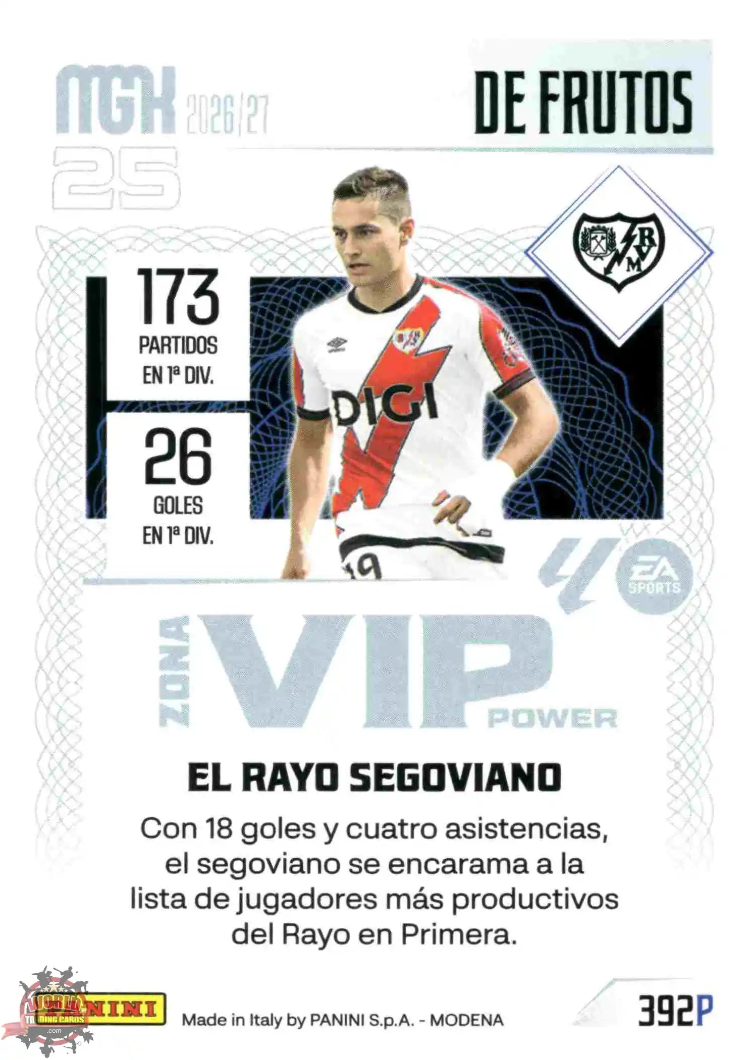 Panini | Megacracks | 2026-2027 | #392P | De Frutos | Rayo Vallecano | Zona Vip Power