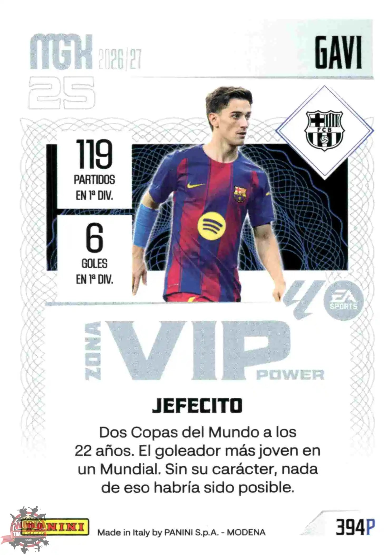 Panini | Megacracks | 2026-2027 | #394P | Gavi | FC Barcelona | Zona Vip Power