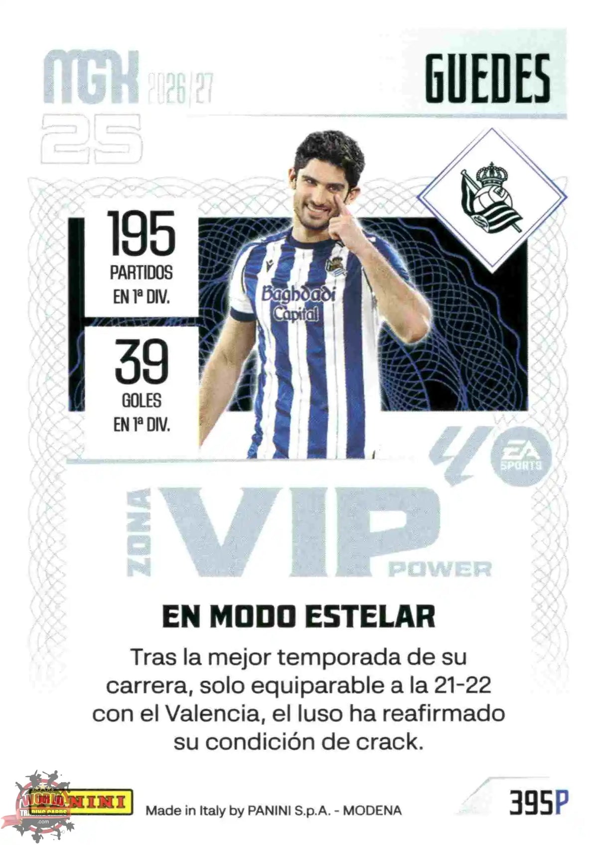 Panini | Megacracks | 2026-2027 | #395P | Guedes | Real Sociedad | Zona Vip Power