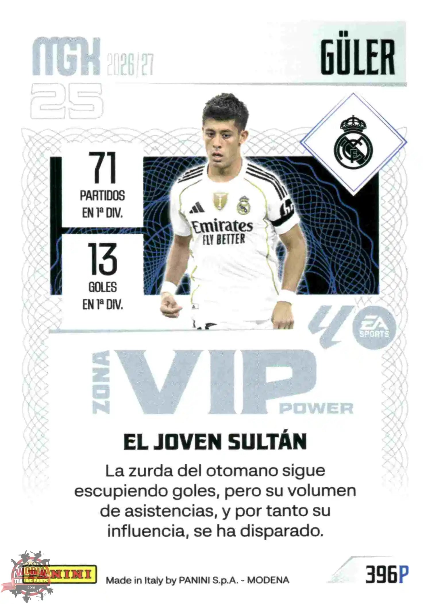 Panini | Megacracks | 2026-2027 | #396P | Güler | Real Madrid | Zona Vip Power