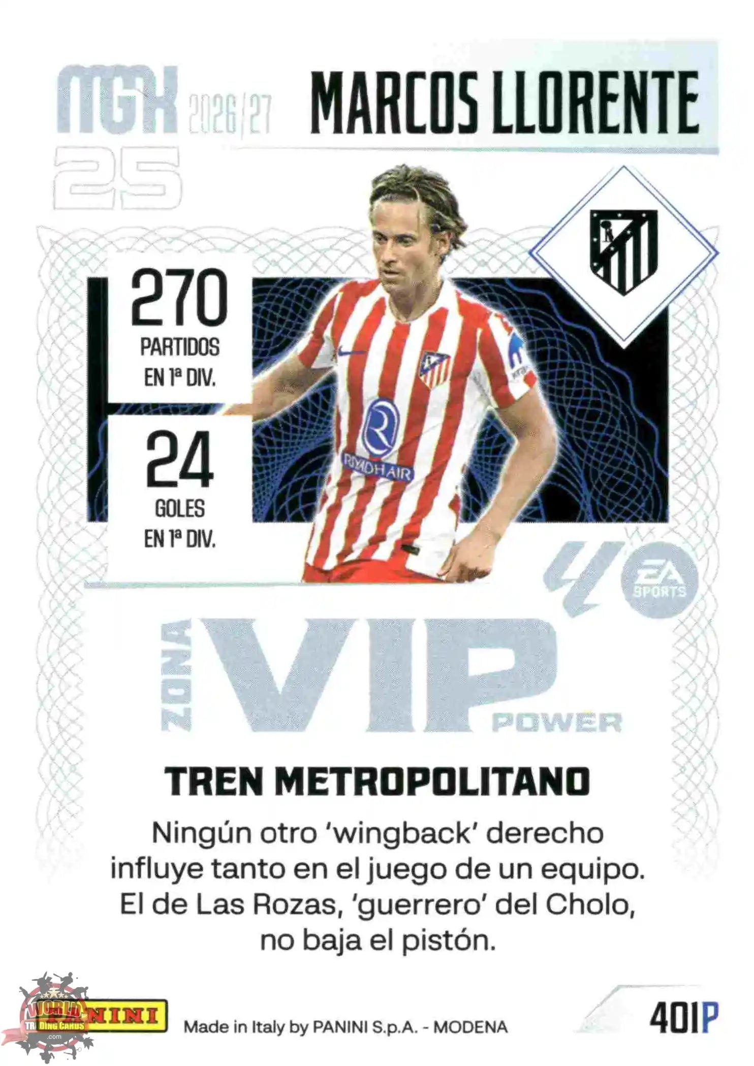 Panini | Megacracks | 2026-2027 | #401P | Marcos Llorente | Atlético de Madrid | Zona Vip Power