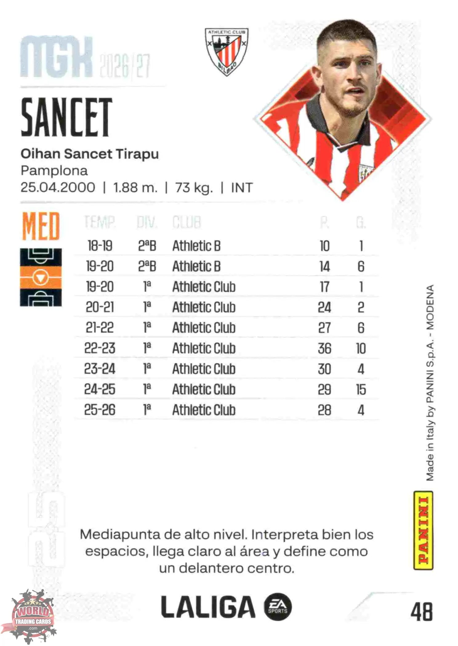 Panini | Megacracks | 2026-2027 | #048 | Sancet | Athletic Club | Basico