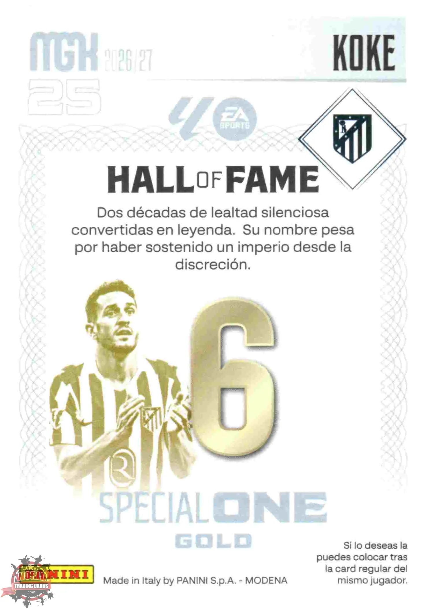 Panini | Megacracks | 2026-2027 | #SOG01 | Koke | Atlético de Madrid | Special One Gold