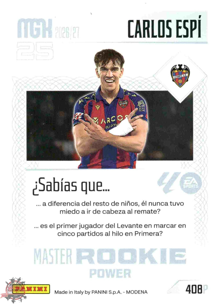 Panini | Megacracks | 2026-2027 | #408P | Carlos Espí | UD Levante | Master Rookie Power