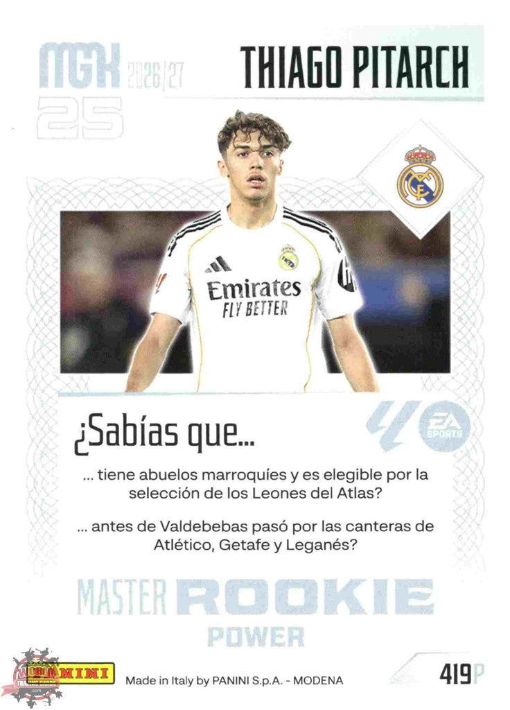 Panini | Megacracks | 2026-2027 | #419P | Thiago Pitarch | Real Madrid | Master Rookie Power