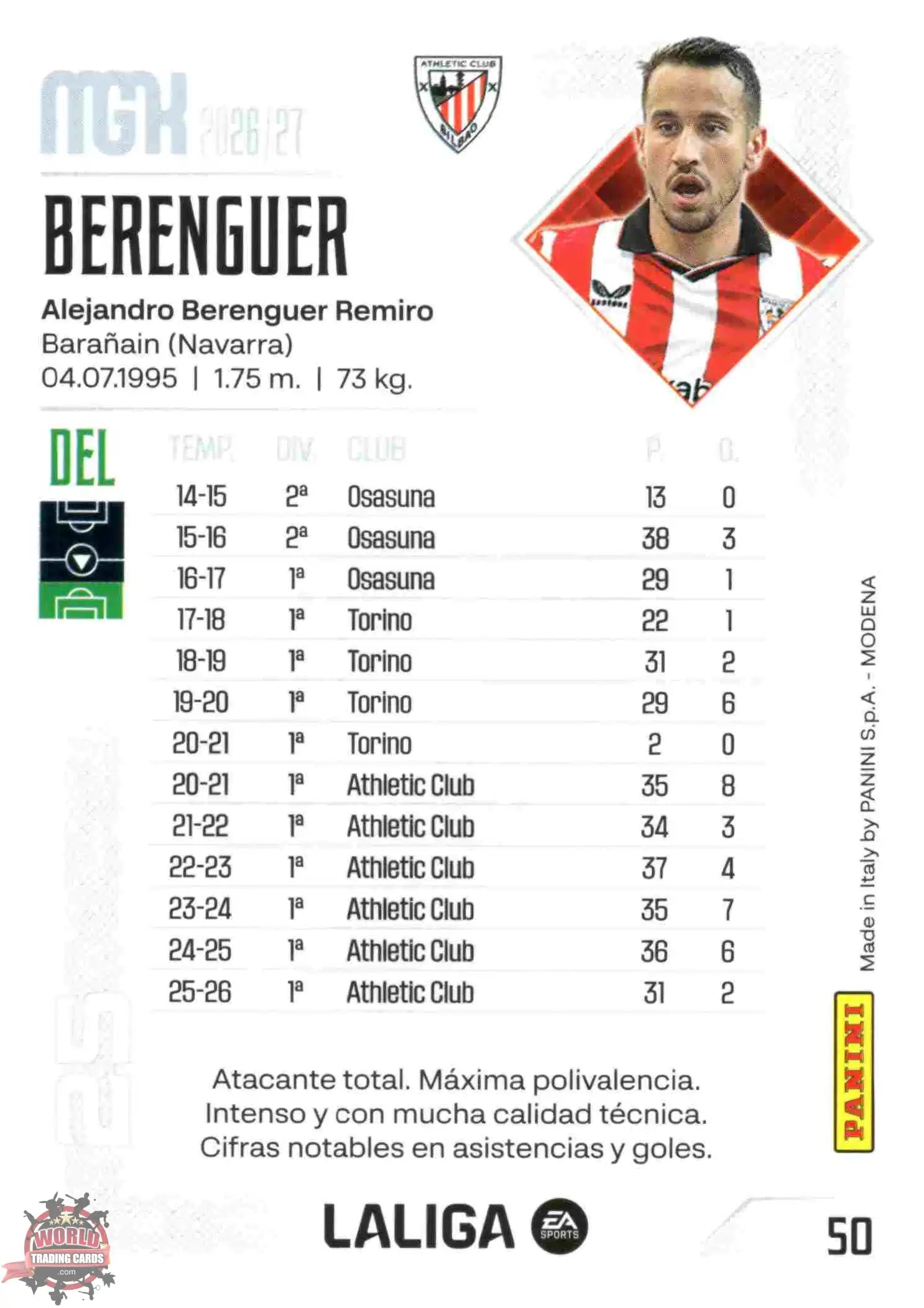 Panini | Megacracks | 2026-2027 | #050 | Berenguer | Athletic Club | Basico