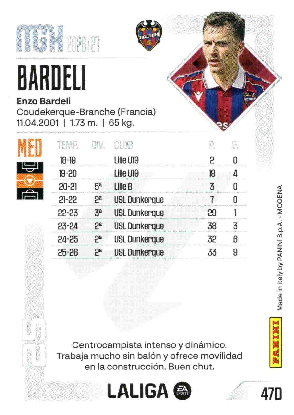 Panini | Megacracks | 2026-2027 | #470 | Bardeli | Levante UD | Nuevo Fichaje