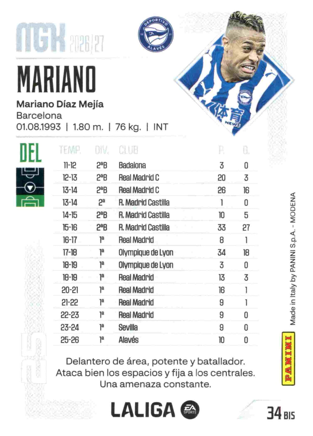 Panini | Megacracks | 2026-2027 | #34 Bis  | Mariano | D. Alavés | Basico Bis
