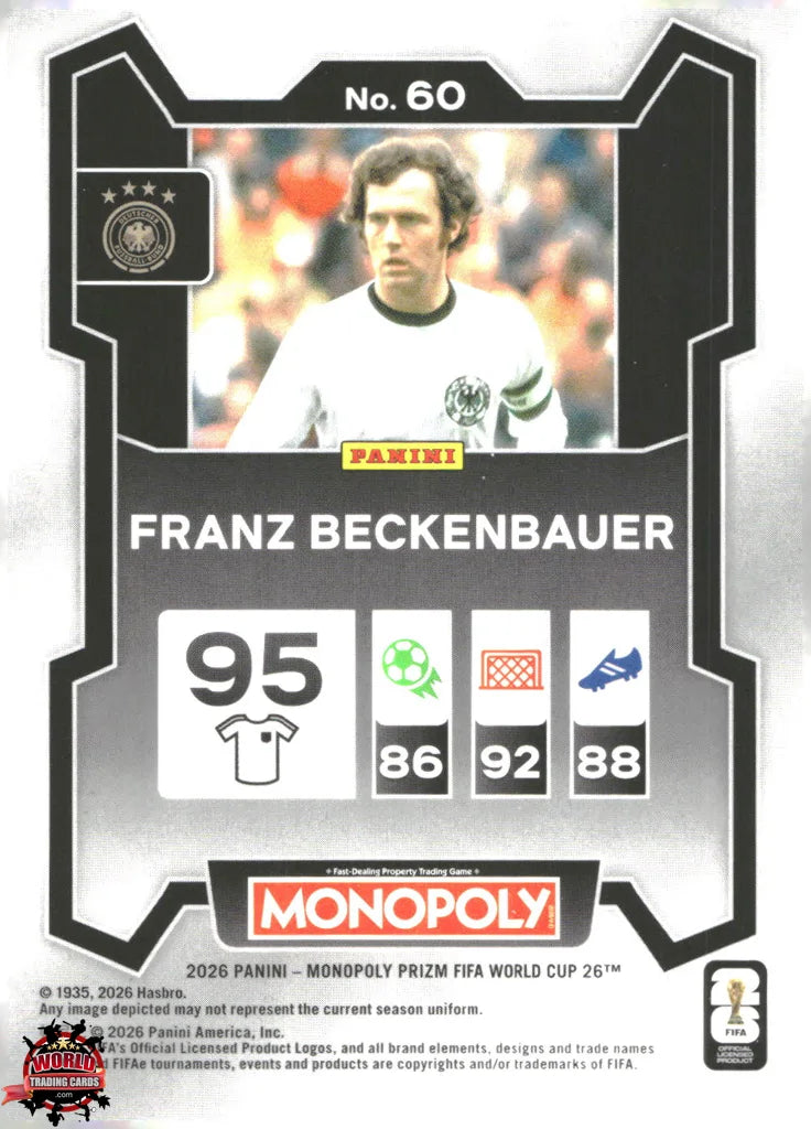 #PMPWC/060 | Panini | Monopoly | Prizm | FIFA World Cup | 2026 | Franz Beckenbauer | Base