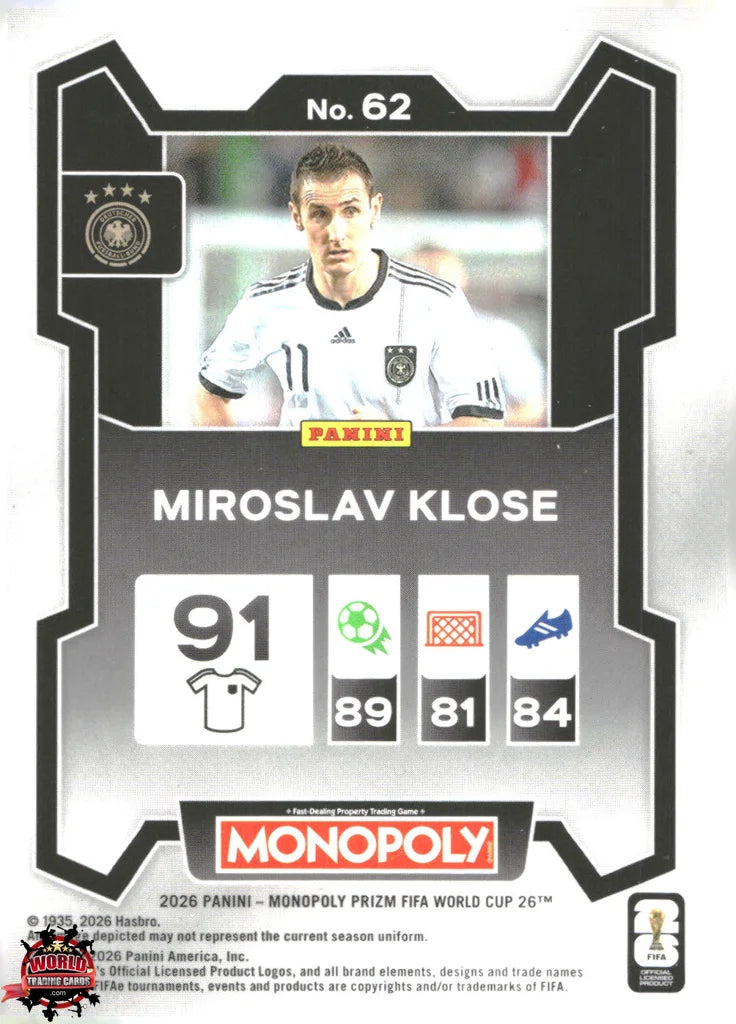 #PMPWC/062 | Panini | Monopoly | Prizm | FIFA World Cup | 2026 | Miroslav Klose | Base