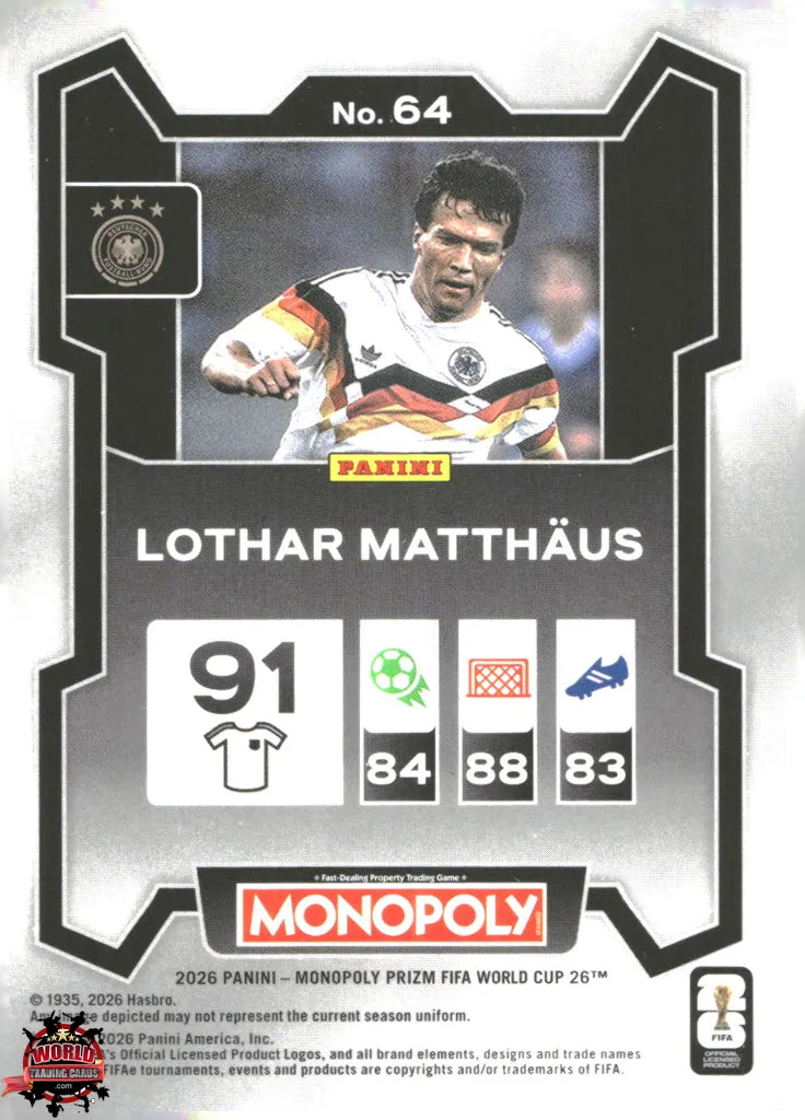 #PMPWC/064 | Panini | Monopoly | Prizm | FIFA World Cup | 2026 | Lothar Matthaus | Base