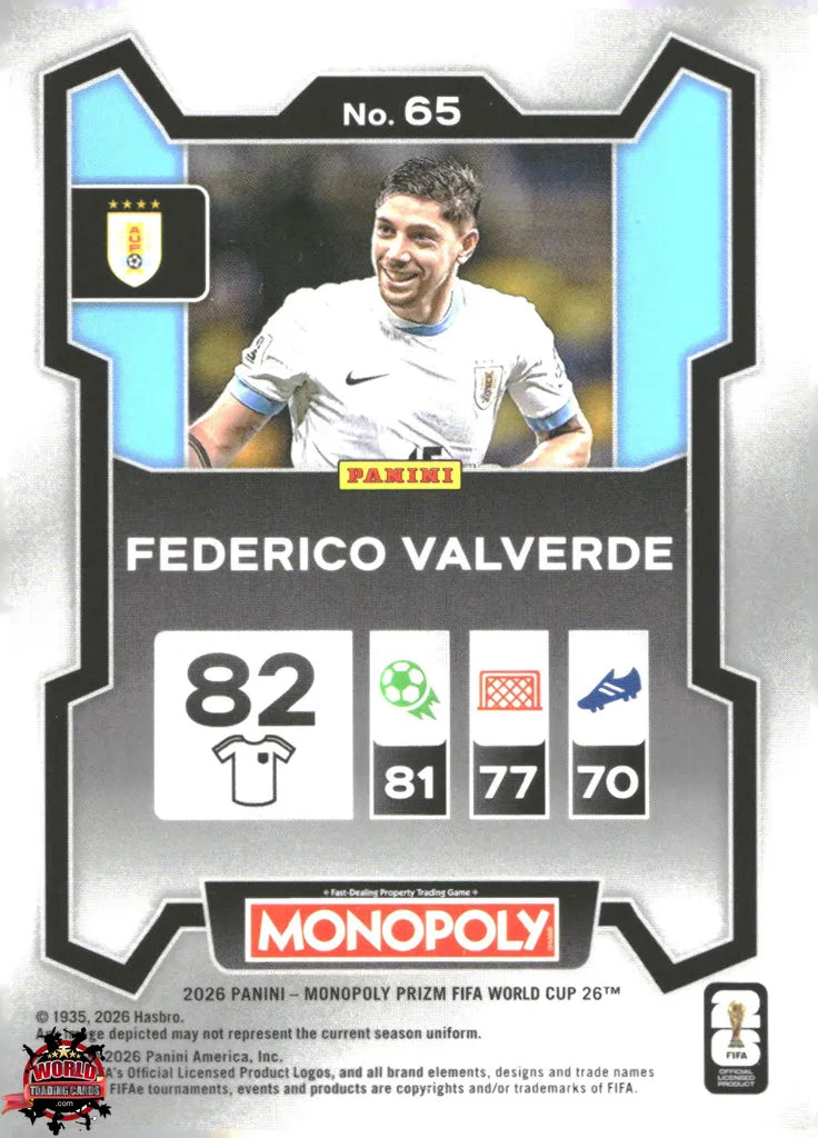#PMPWC/065 | Panini | Monopoly | Prizm | FIFA World Cup | 2026 | Federico Valverde | Base