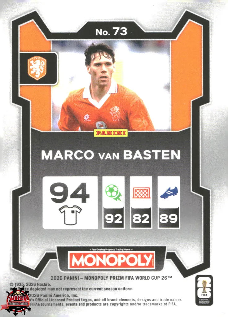 #PMPWC/073 | Panini | Monopoly | Prizm | FIFA World Cup | 2026 | Marco Van Basten | Base