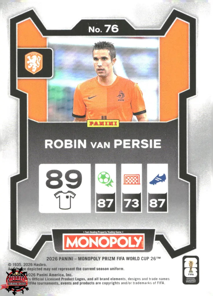#PMPWC/076 | Panini | Monopoly | Prizm | FIFA World Cup | 2026 | Robin Van Persie | Base