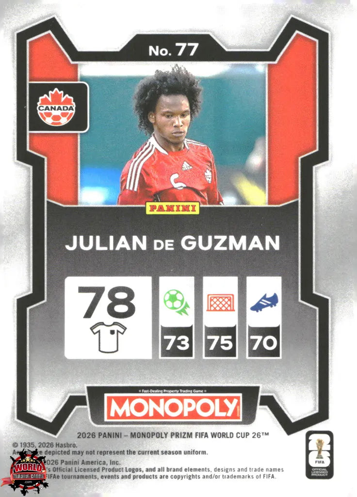 #PMPWC/077 | Panini | Monopoly | Prizm | FIFA World Cup | 2026 | Julian de Guzman | Base